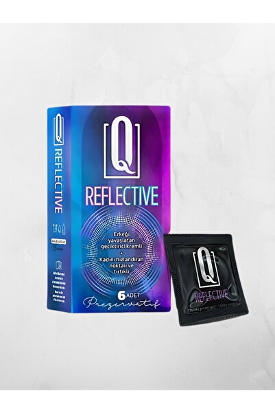 Üsküdar Shop Q Reflective 6'lı Kremli Tırtıklı Prezervatif Geciktiricili