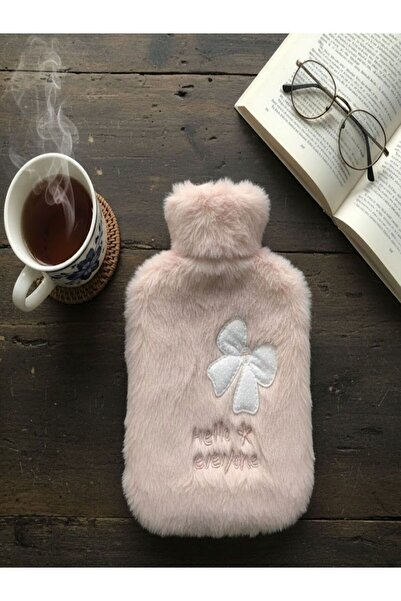 Özasya AVM Hello Everyone Yazılı Kurdeleli Pembe Peluş Sıcak Su Torbası 1 Lt