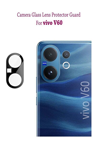 Generic واقي شاشة وعدسة كاميرا هاتف Vivo V60 5G، مصنوع من الزجاج المقوى - أسود