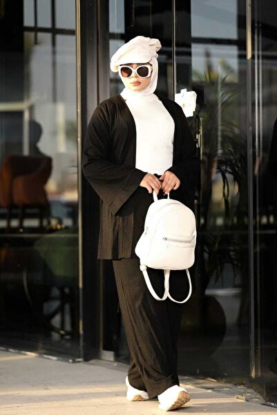 ELİF FARAH Women’s Knit 3-Piece Modest Set | Cardigan, Top & Pants | Elegant Hijab Outfit