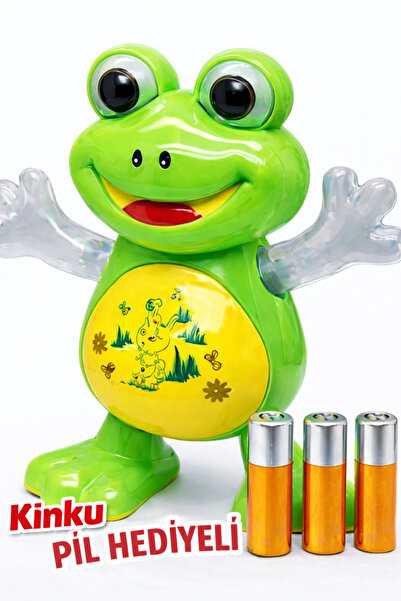 KİNKU Işıklı Müzikli Dans Eden Kurbağa Müzik Eşliğinde Dansçı Kurbağa Pil Hed...