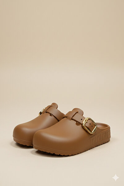 Deniz Terlik Women's Anatomical Sole Buckle Sabo Slippers Hospital and Work Slippers