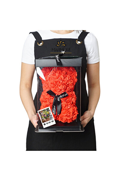 MARMORİ PREMİUM GÜL AYICIK KİŞİYE ÖZEL FOTOGRAFLI HEDİYE SETİ