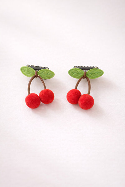 vikivin bebe 2-Piece Cherry Figured Hairless Baby Hair Clip