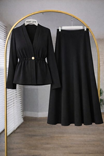 VENT GİYİM Women's Stylish Jacket and Skirt Two-Piece Set – Holiday-Style-Modern-Traditional Set