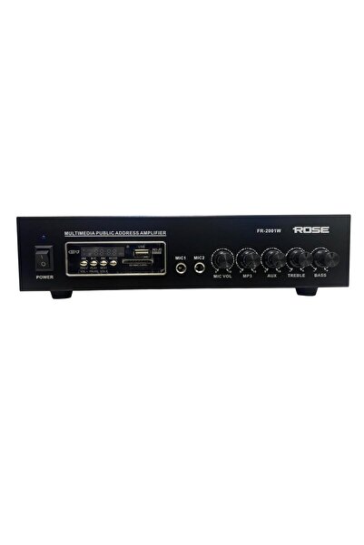 Rose FR-2100W - 80 Watt Mixer Amfi - 2 Mikofon Girişi - Bas ,Tiz,Aux ,MP3,MIC...