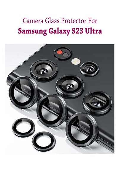Generic واقي شاشة وعدسة كاميرا هاتف سامسونج جالاكسي إس 23 ألترا - أسود