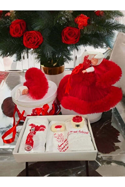 OBSIDION Set botez PRINCESS - cutie trusou lumanare - rosu