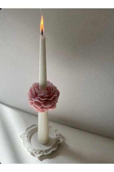 By Şirin Candle 1 Adet Kokulu Şamdan Mumu Şakayık aksesuarlı