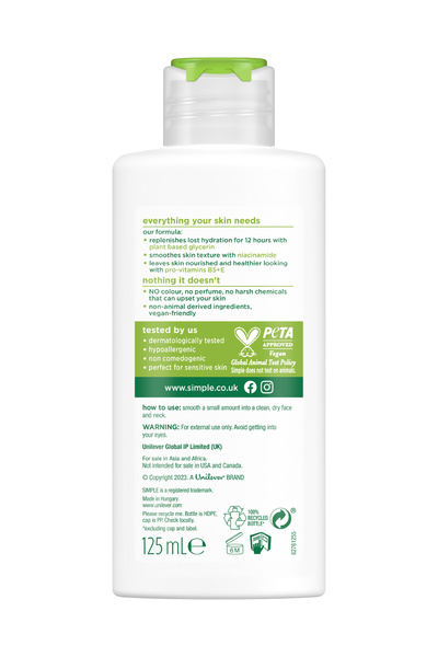 Simple Kind to Skin Kuru Ciltler Pro Vitamin B5+E Besleyici Yenileyici Nemlendirici Krem 125 ML 3'lü Set