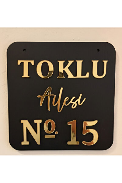 PAŞAOĞLU PLEKSİ Asma delikli yapışkansız Kapı Numarası Kişiye İsme Özel Ev He...