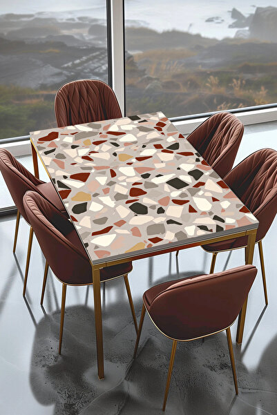 Rabadon Terrazzo Mosaic Pattern Adhesive Table Covering Foil - Waterproof Fur...
