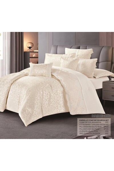 alzawia Bridal bedspread set, 8 pieces, summer bag, full filling, Chanel fabric with microfiber