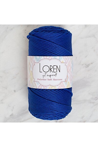 ElyxStore خيط مكرامية ناعم من البوليستر - S أزرق بلون الكوبالت - 250 جرام - L...