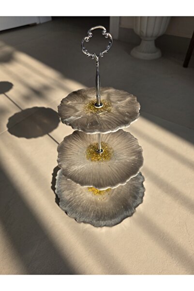 miyuki atelier 3 Katlı Epoksi Sunumluk, Şekerlik ve Kurabiyelik