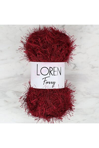 ElyxStore Furry Soft Textured Hand Knitting Yarn - Burgundy - 100g - Rf026