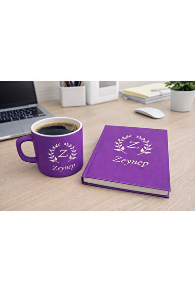 Bymiel Kişiye Özel Gri Ofis Seti – İsimli Kupa & Defter