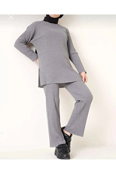 BY ARDELION Hijab Corded Fabric Long Sleeve Bottom Top Two-Piece Set Blouse P...