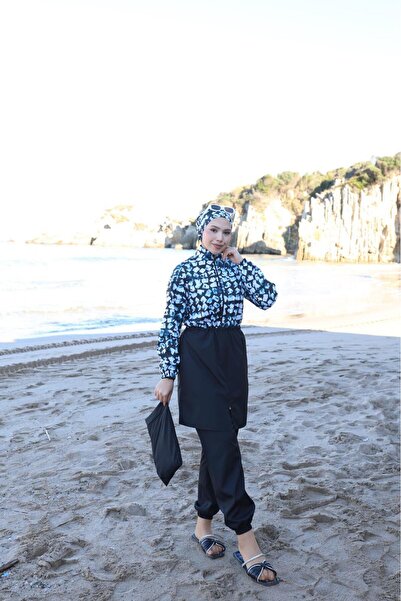 TrendModessa Μαγιό Rabia Beachwear Swim Hijab με ρυθμιζόμενη ζώνη στη μέση, ε...