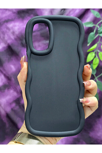 Samsung Galaxy A13 Compatible Soft Textured Wave Edge Matte Black Case