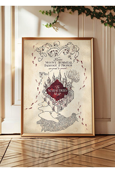 Huca Harry Potter Harita Poster - Film Dizi Poster - Minimalist- Tablo Ölçüle...