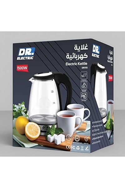 DR.ELECTRIC Glass Electric Kettle, 1.7L, 1500W, Heat Resistant Glass, Model D...