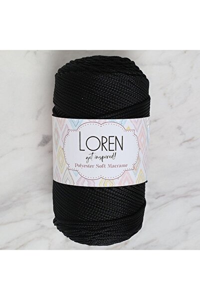 ElyxStore Soft Polyester Macrame Cord - Black - 250g - Lm040