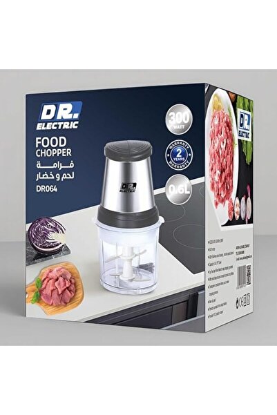 DR.ELECTRIC Electric Meat and Vegetable Chopper, 300W, 0.6L, Model DR064, Stainless Steel