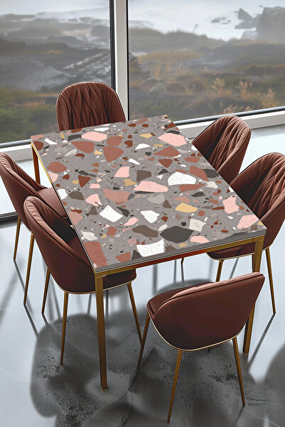 Rabadon Terrazzo Mosaic Pattern Adhesive Table Covering Foil - Waterproof Fur...