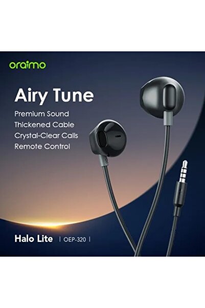 oraimo 3.5mm wired Half-In-ear Earphones - AIRY TUNE - Black