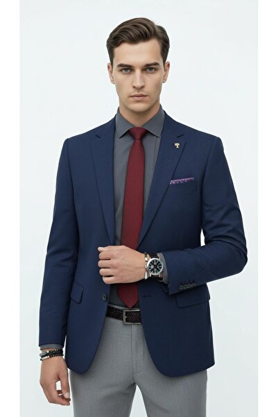 Plus Scorpion Men's Self-Knitted Double Button Blazer Jacket – Single Slit , Modern Classic Cut