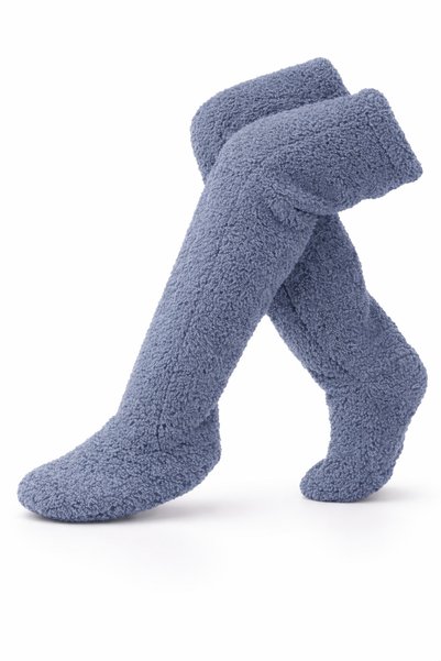 ribac Wellsoft Plush Over-The-Knee Home Socks |   Double-Sided Ultra Soft Sleep & Slippers Socks