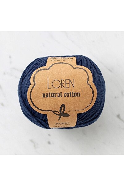 ElyxStore Natural Cotton Navy Blue Hand Knitting Yarn - R005 - 100g