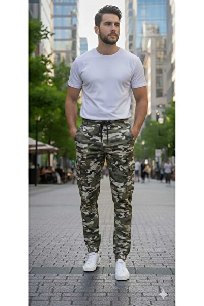 Asil Man Cargo Pocket Pack Camouflage Pants