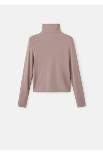 MANGO Woman Yüksek yakalı dar kesim tişört