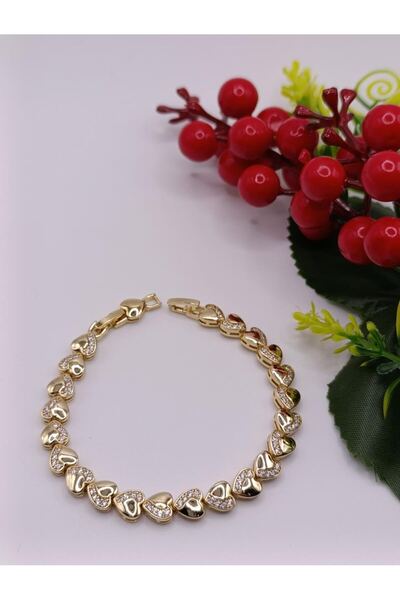 RP COMPANY سلسلة هدايا للحبيب، سوار فولاذي على شكل قلب مرصع بالأحجار الكريمة ...