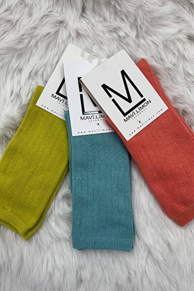 mavi limon 3'lü Soft Çorap