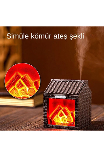 Çerçi Teknoloji Sx-E354 Decorative Led Fireplace – Flame Effect Humidifier Diffuser & Ambient Lamp
