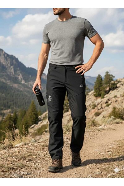 Sınwear Erkek Siyah Kışlık Içi Polar Su Itici Rüzgar Geçirmez Outdoor Softshe...