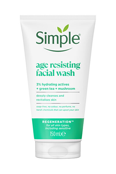 Simple Regeneration Yeşil Çay ve E Vitamini ile Yaşlanma Karşıtı Yüz Yıkama Jeli 150 ML 3'lü Set