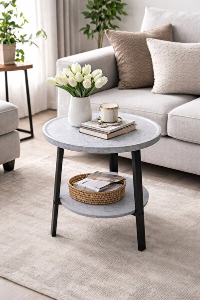SADANHOME Side table, modern coffee table for living room and bedroom, 50x60 cm
