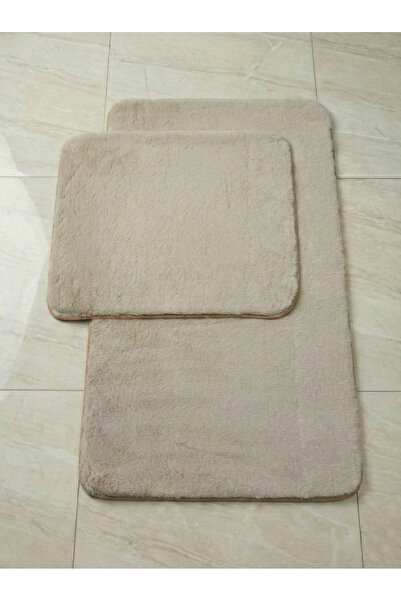 FeelHome Bonnie Rabbit Hair, Non-Slip Bottom, Fluffy, Ultra-Luxury, Washable 2-Piece Bath Mat