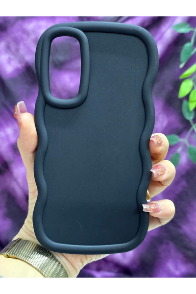 Magic Ring Samsung Galaxy A24 Compatible Soft Textured Wave Edge Matte Black Case