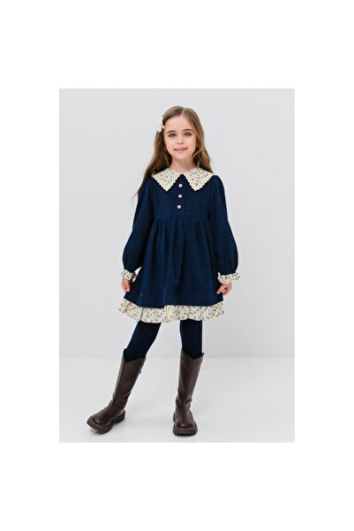 SUZIE Rochie de catifea albastru închis pentru fete