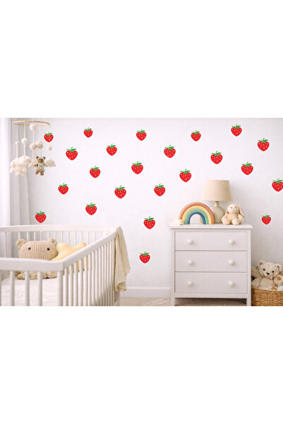 ReklamX Mini Strawberry Wall Sticker Set – 30 Pieces |   10 × 8 cm Strawberry...