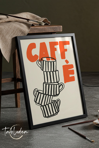 tablodea Caffè Kupa Decor de colț de cafea cu model, poster cu ramă din lemn ...