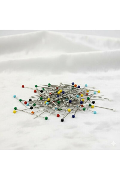 Gül İpek Moda 200 Adet Renkli Toplu İğne, Türban Eşarp Başörtüsü Şal Düğün Ni...