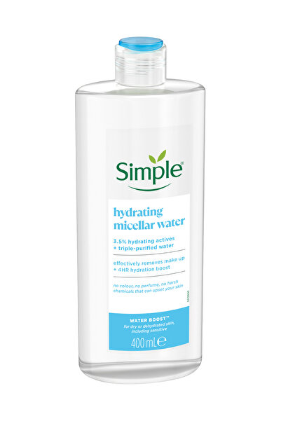 Simple Water Boost Kuru ve Hassas Ciltler İçin Nemlendirici Micellar Makyaj Temizleme Suyu 400 ML 3'li Set