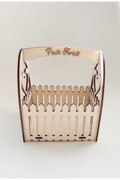 Bee Funky Coș de lemn în stil gard cu inimă 02