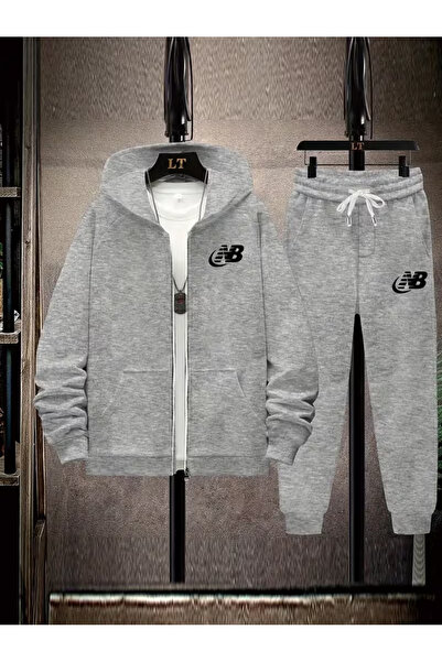 bellanova Set de 2 piese: hanorac imprimat cu fermoar și pantaloni de trening...